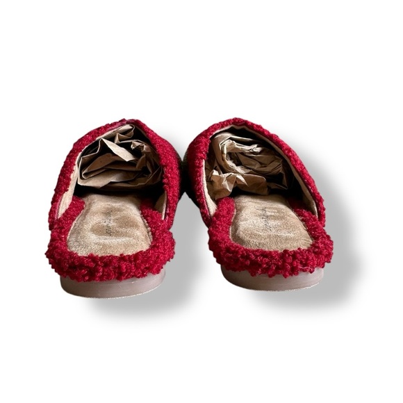 Printfresh Tufted Slippers In Red With Green Trees Size 7 - Picture 4 of 9